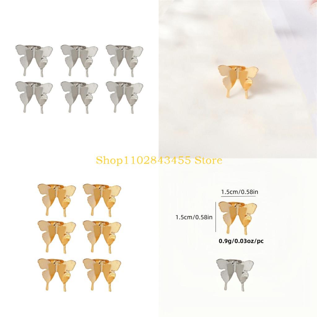 Women Accessories Description - 49MC 6Pcs Decorative 3D Butterfly Design