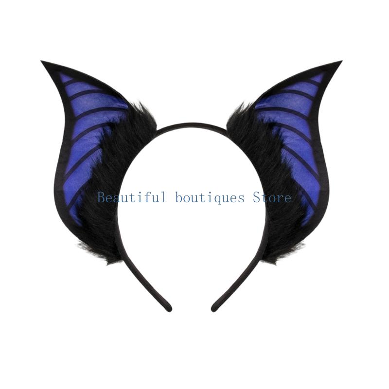 Women Accessories Description - U4LF Furry Plush Bat Ear Headband