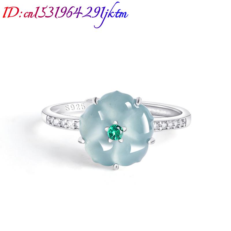 Blue Burmese Jadeite Flower Ri - Woman Accessory ulasan dan harga