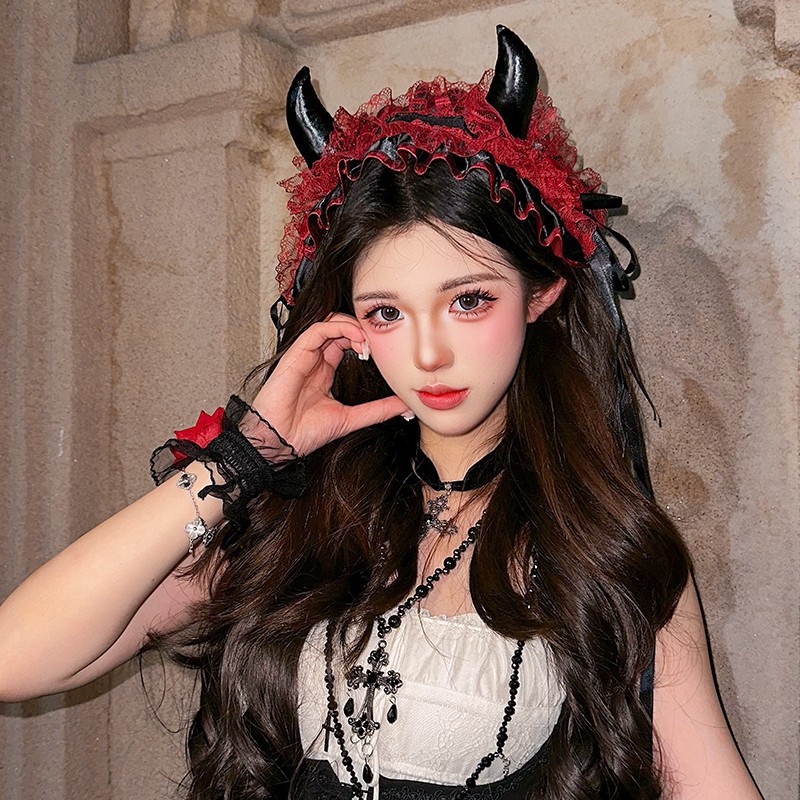 Japanese Gothic Lace Bow Headb - Women Accessories Photos ulasan dan harga
