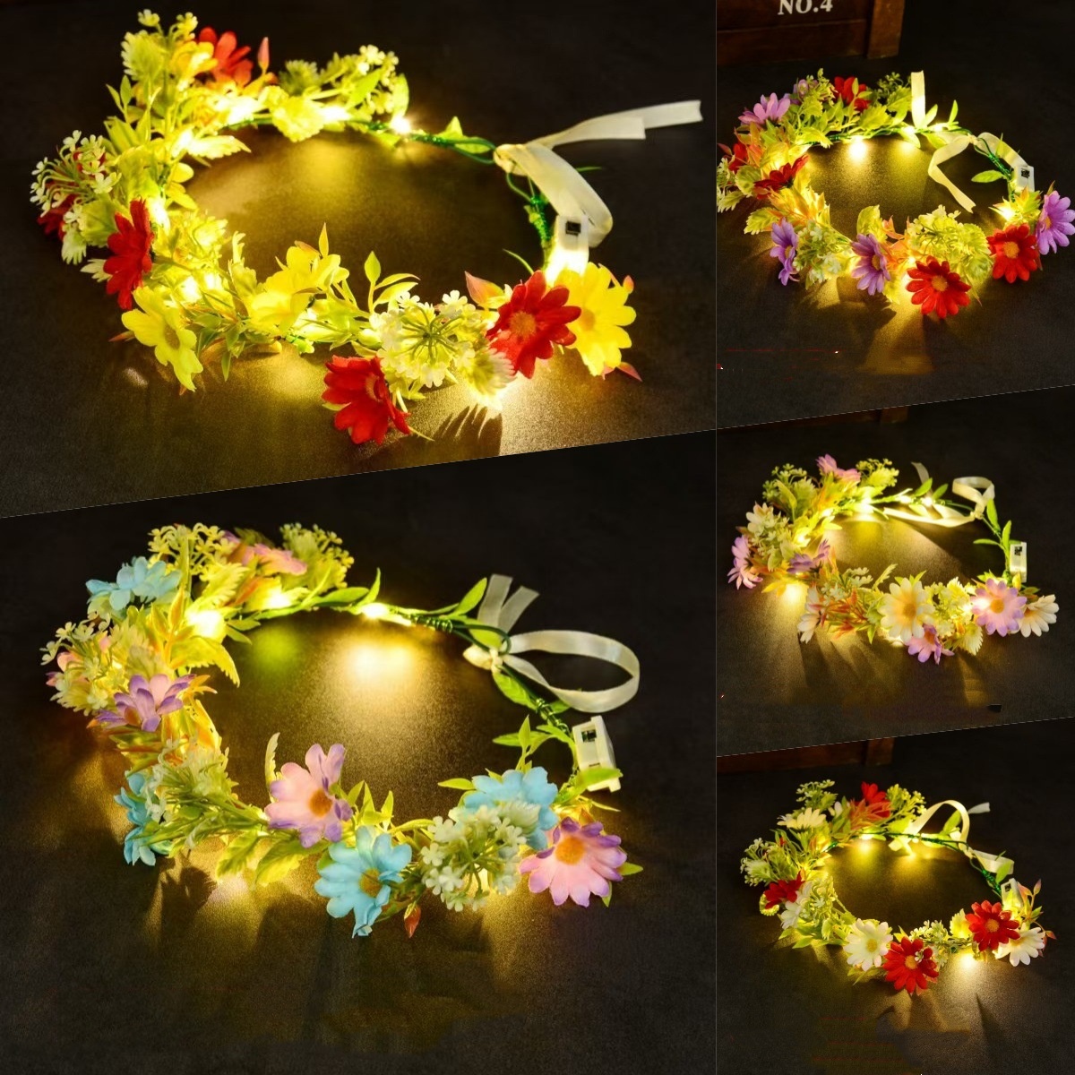 LED Light Up Flower Crown Head - Women Accessories Photos ulasan dan harga