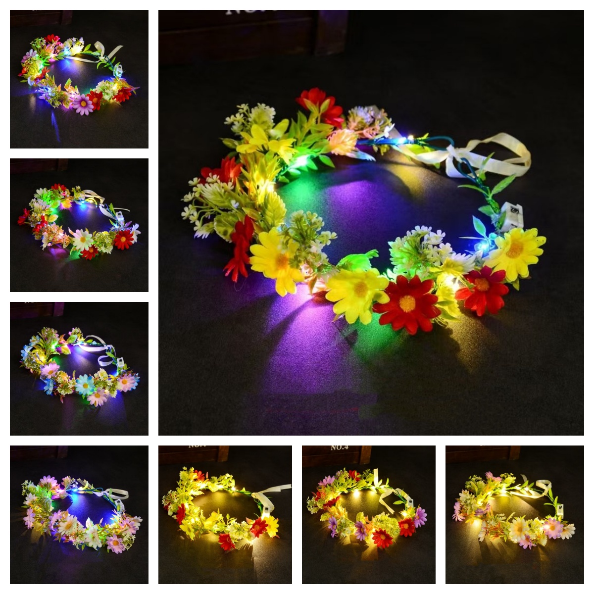 LED Light Up Flower Crown Head - Women Accessories Photos ulasan dan harga
